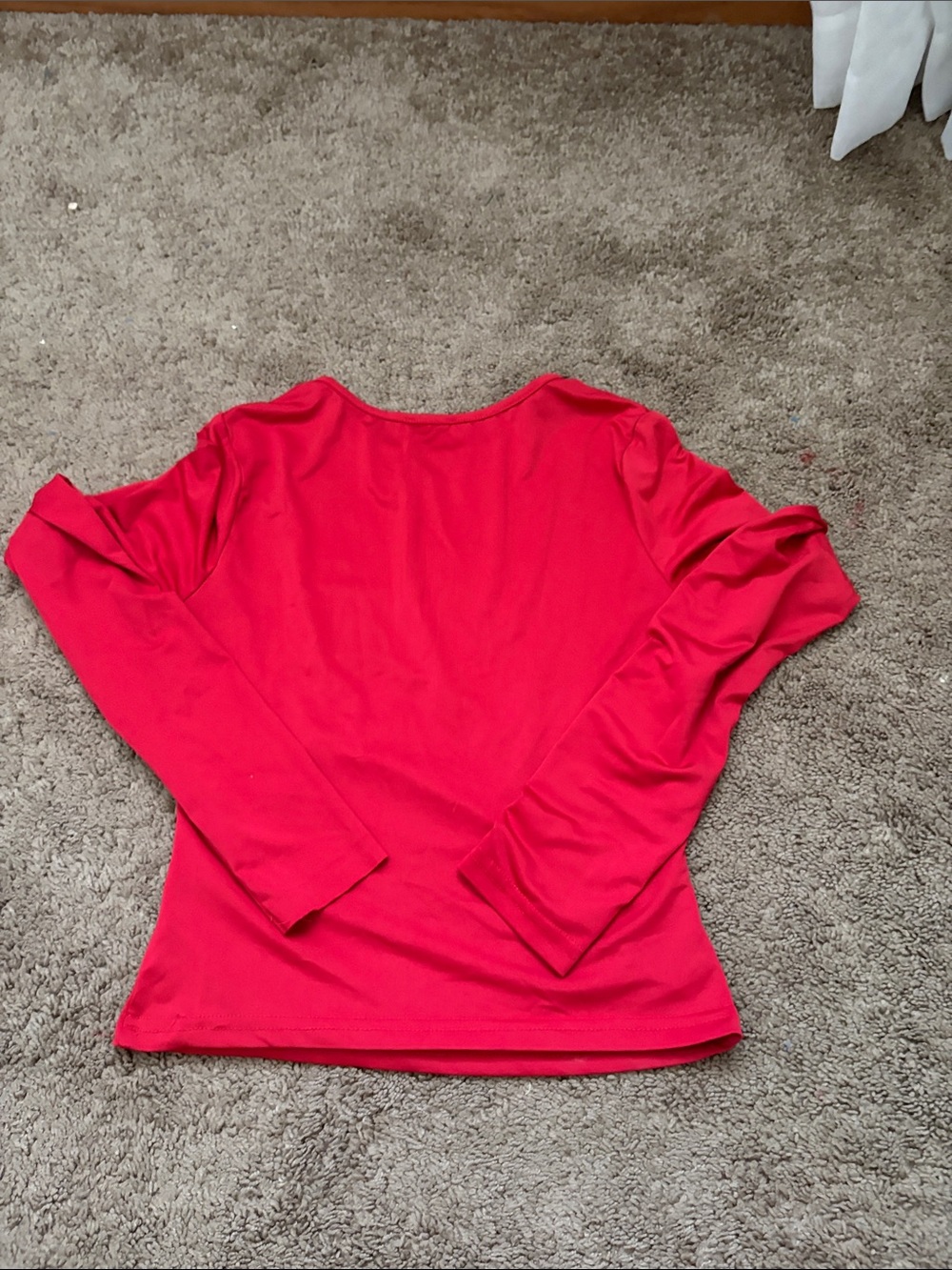 SHEIN Bright Red Long Sleeve Crewneck Top